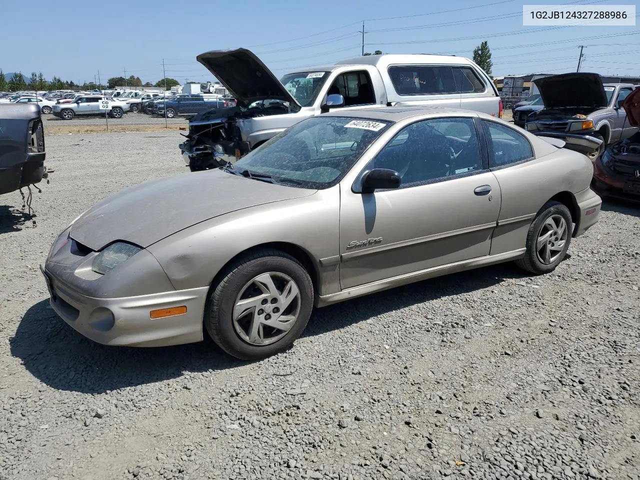 2002 Pontiac Sunfire Se VIN: 1G2JB124327288986 Lot: 64072634