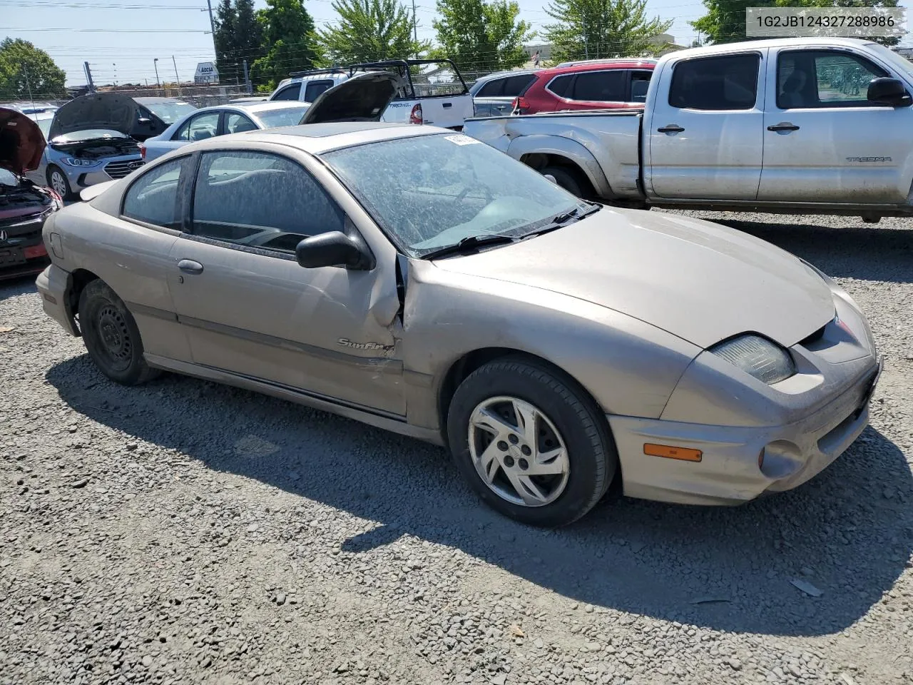 2002 Pontiac Sunfire Se VIN: 1G2JB124327288986 Lot: 64072634