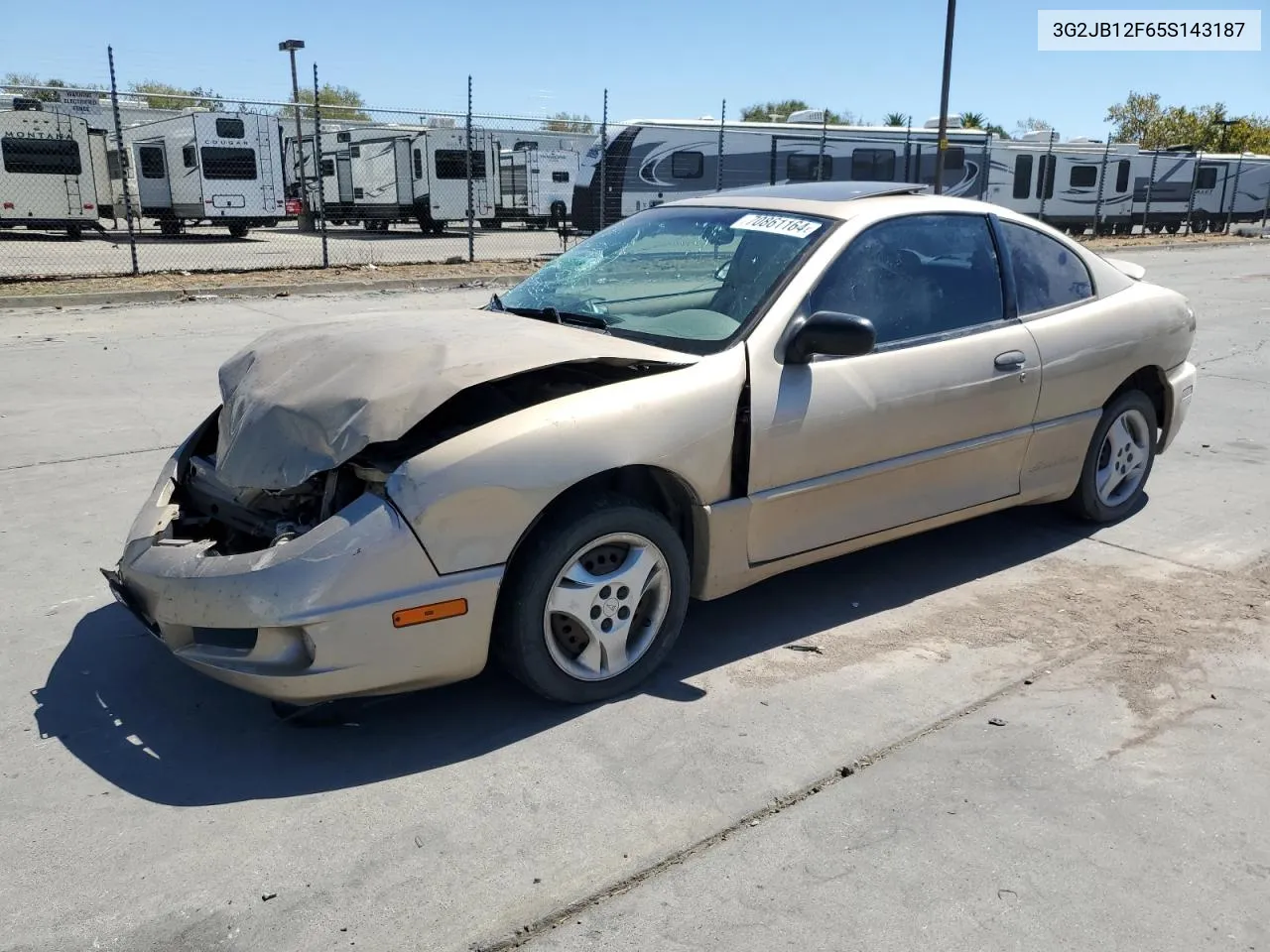 2005 Pontiac Sunfire VIN: 3G2JB12F65S143187 Lot: 70861164