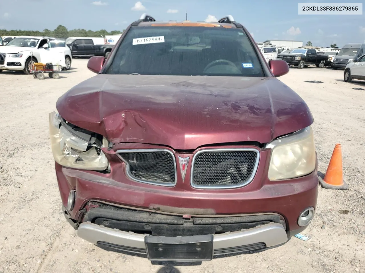 2008 Pontiac Torrent VIN: 2CKDL33F886279865 Lot: 67192994