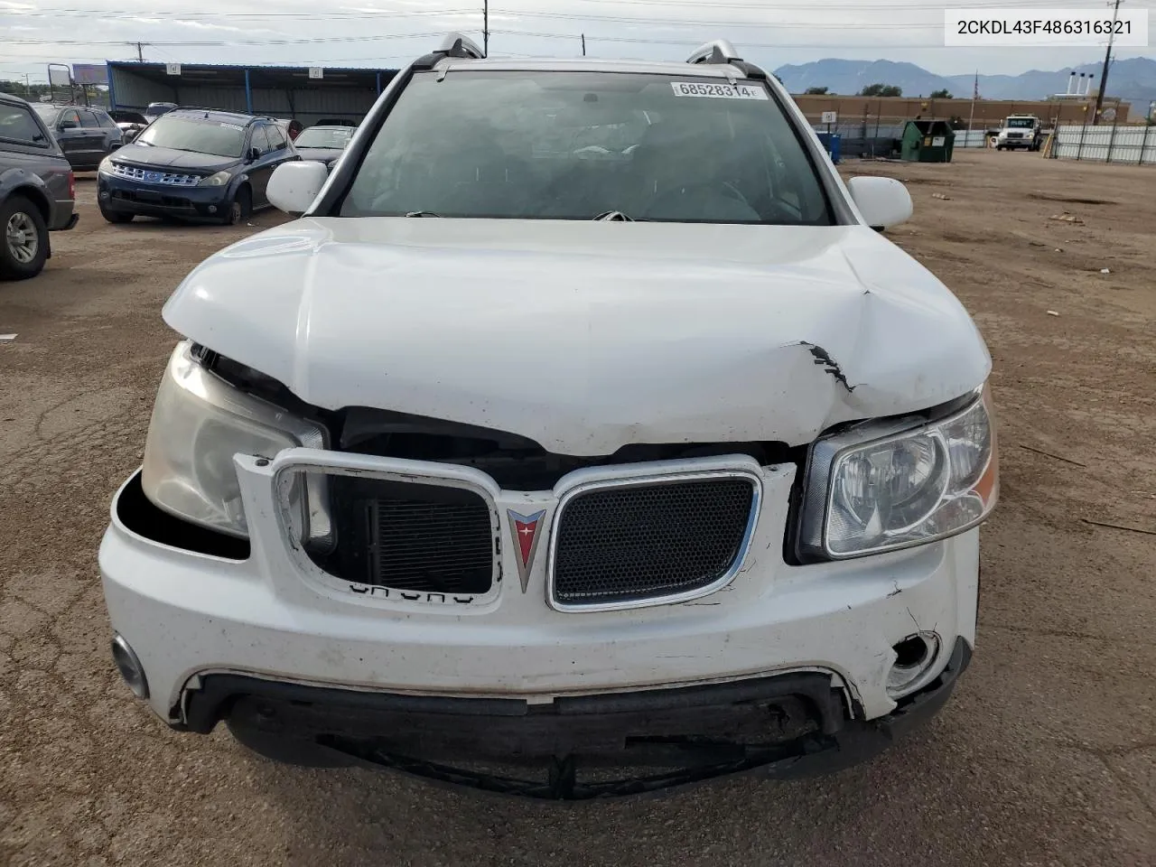 2008 Pontiac Torrent VIN: 2CKDL43F486316321 Lot: 68528314