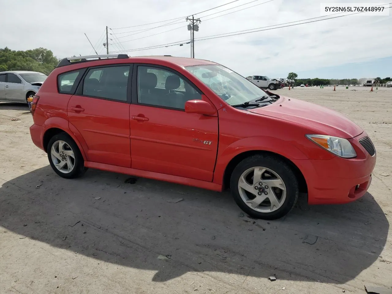 2006 Pontiac Vibe Gt VIN: 5Y2SN65L76Z448997 Lot: 57897854