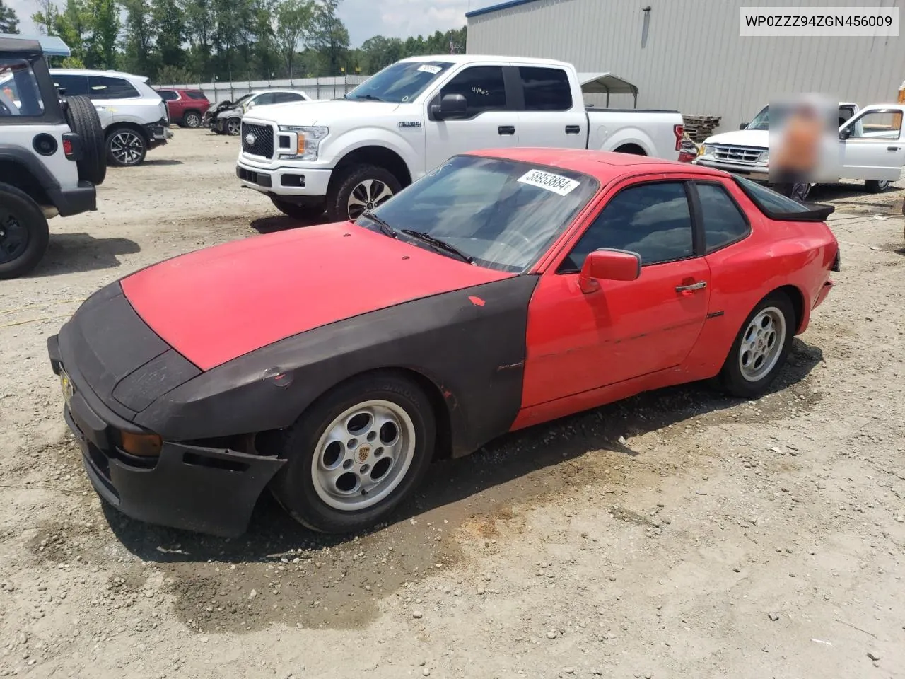 1986 Porsche 944 VIN: WP0ZZZ94ZGN456009 Lot: 58953884