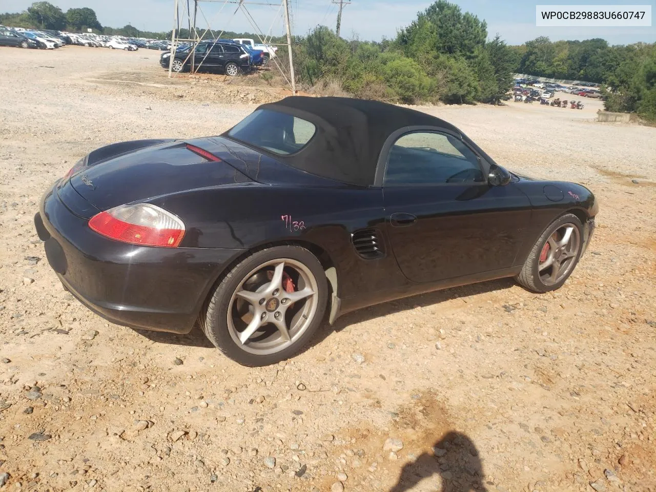 2003 Porsche Boxster S VIN: WP0CB29883U660747 Lot: 69983154