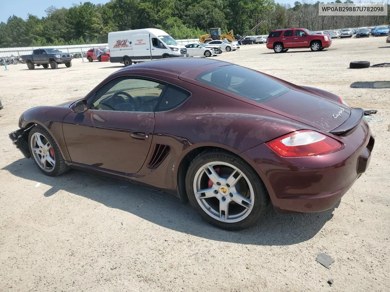 2007 Porsche Cayman S VIN: WP0AB29887U782098 Lot: 70047604