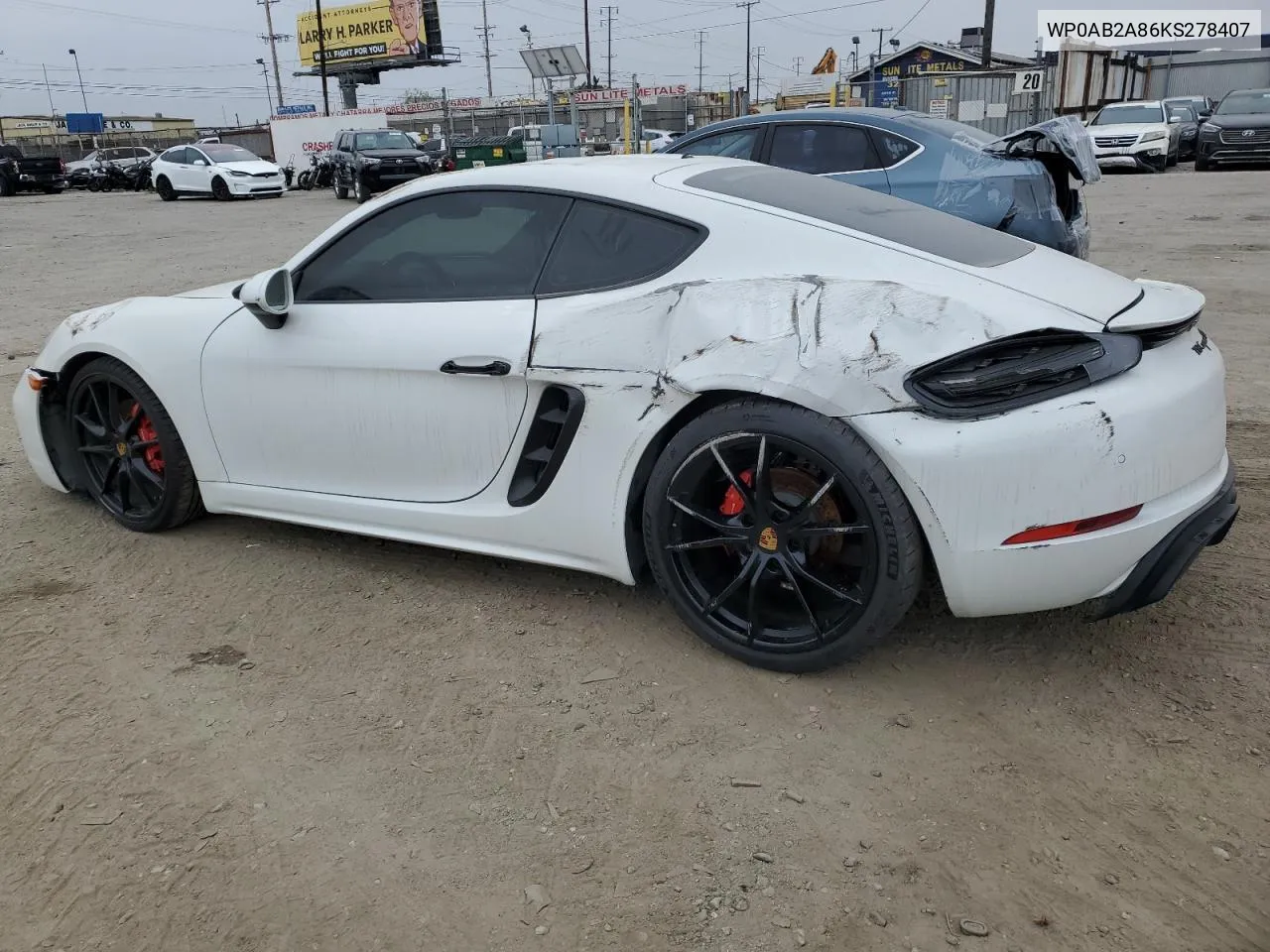 WP0AB2A86KS278407 2019 Porsche Cayman S