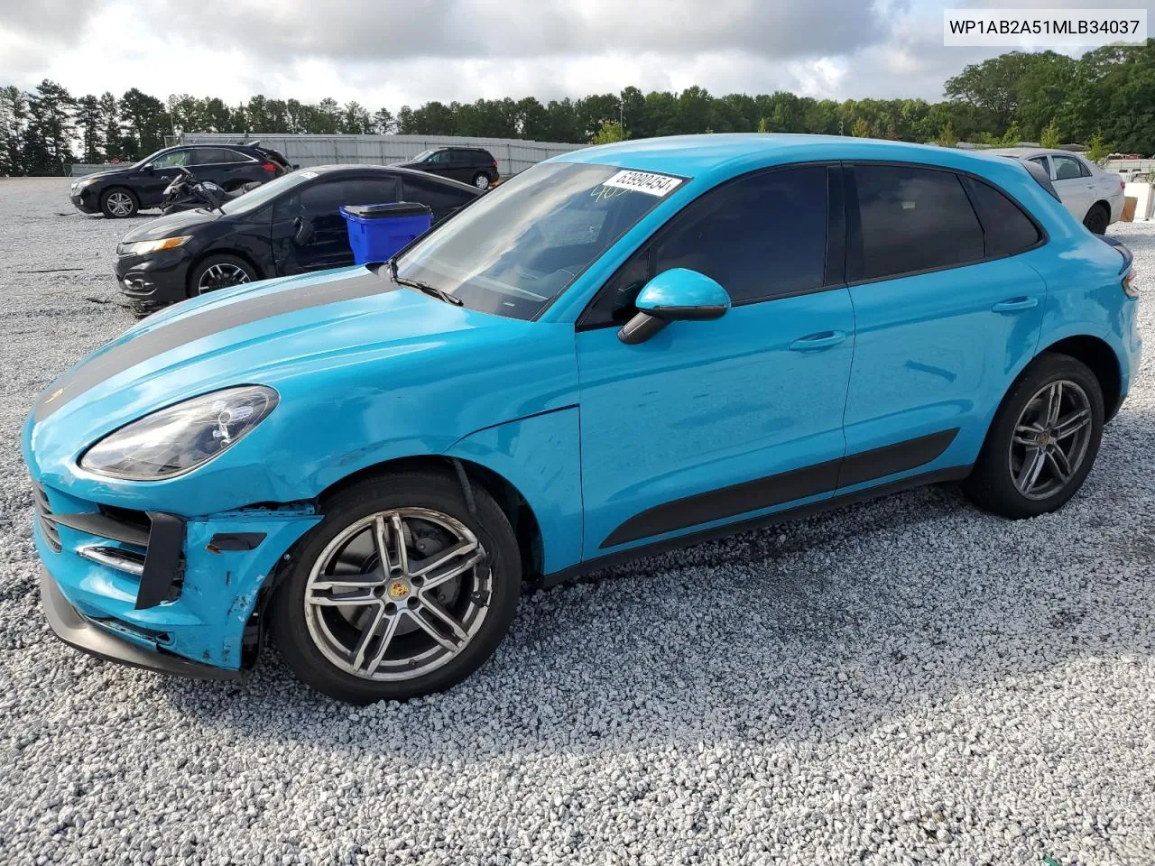 2021 Porsche Macan S VIN: WP1AB2A51MLB34037 Lot: 63990454