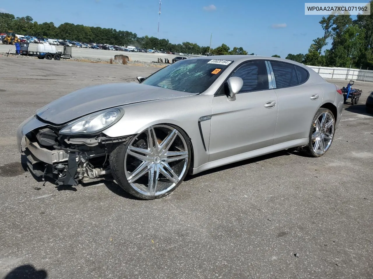 2012 Porsche Panamera 2 VIN: WP0AA2A7XCL071962 Lot: 69820184