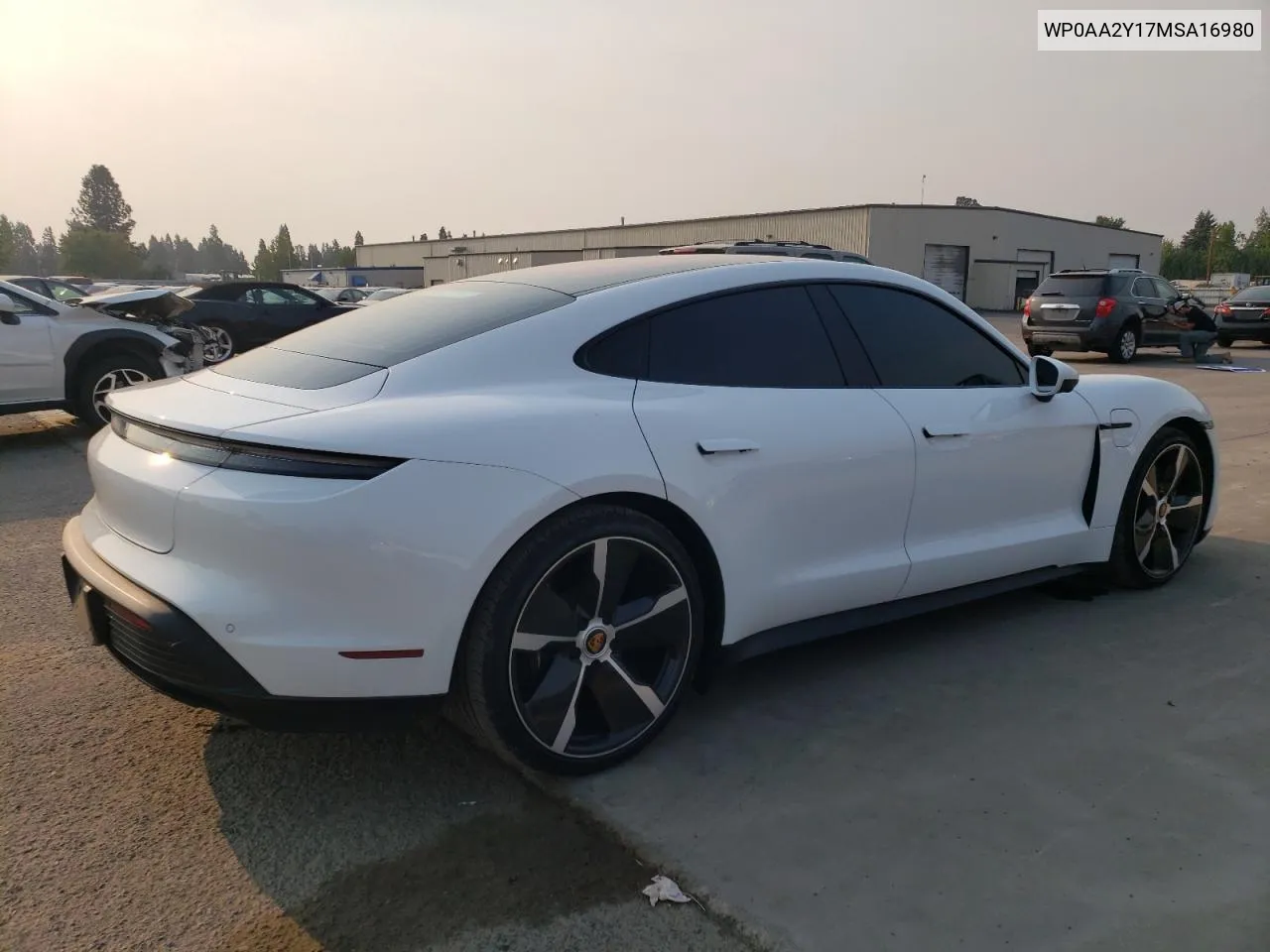 2021 Porsche Taycan VIN: WP0AA2Y17MSA16980 Lot: 67122744