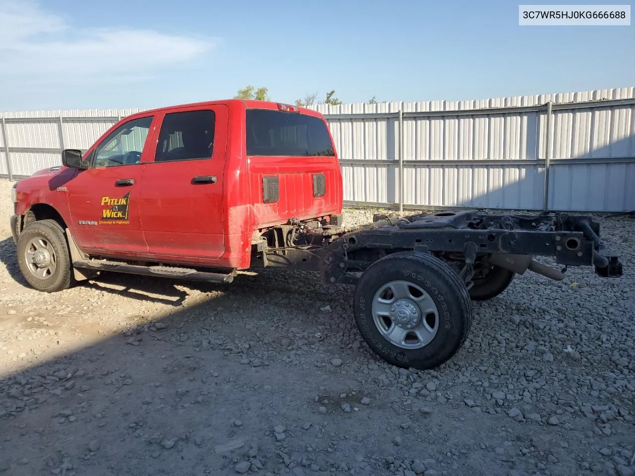 2019 Ram 2500 Tradesman VIN: 3C7WR5HJ0KG666688 Lot: 71727354