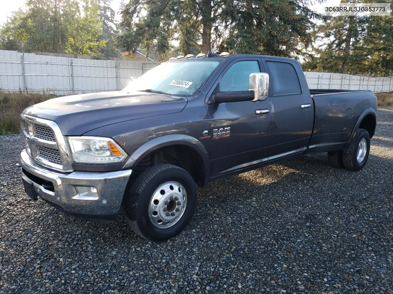 2018 Ram 3500 Laramie VIN: 3C63RRJL3JG353773 Lot: 72060414