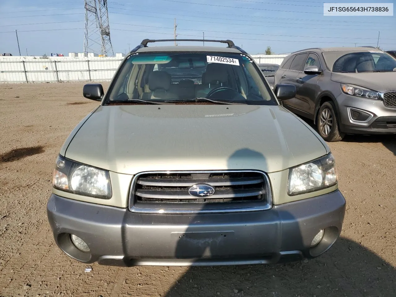 2003 Subaru Forester 2.5Xs VIN: JF1SG65643H738836 Lot: 71402534