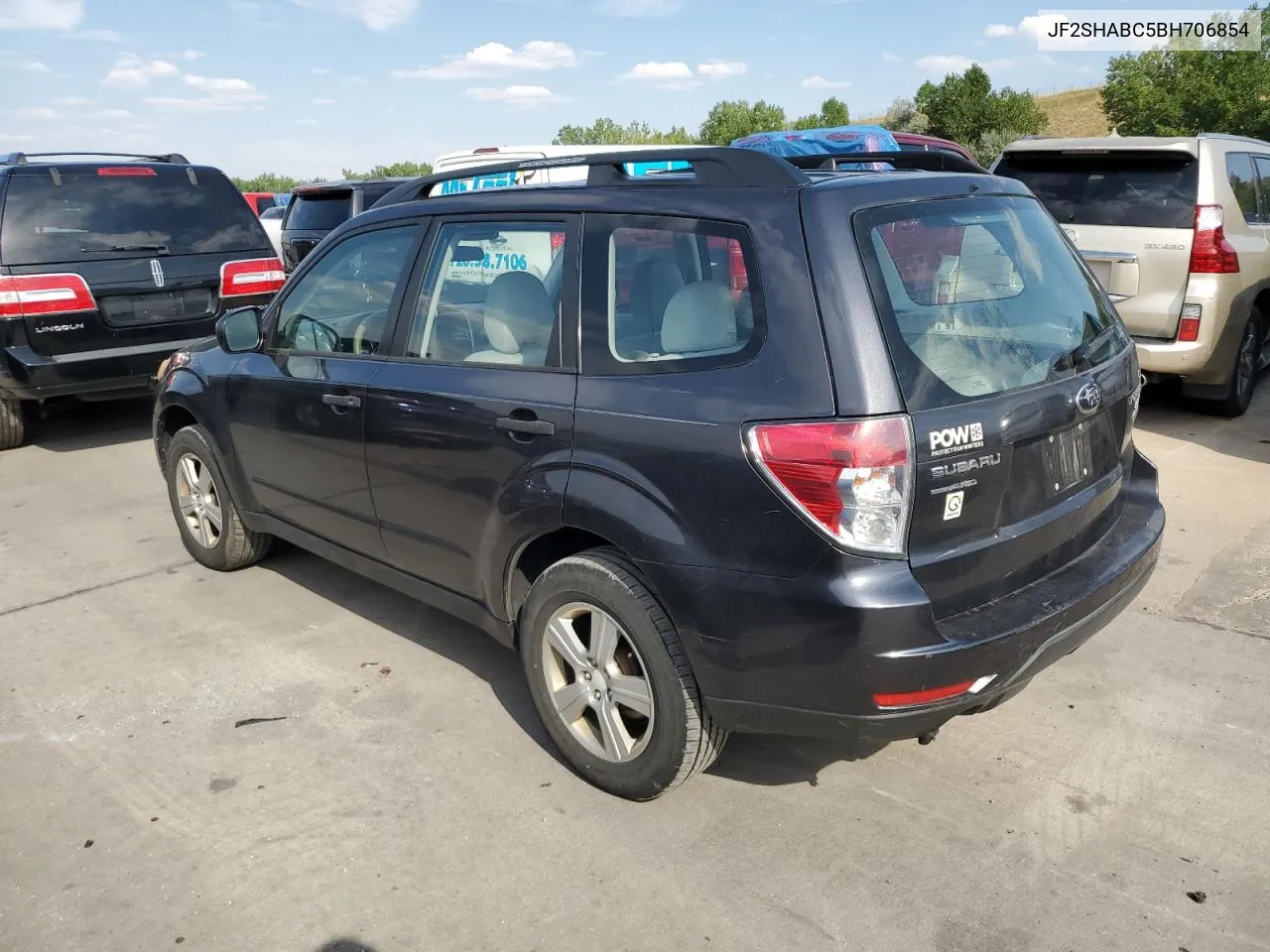 2011 Subaru Forester 2.5X VIN: JF2SHABC5BH706854 Lot: 70665474