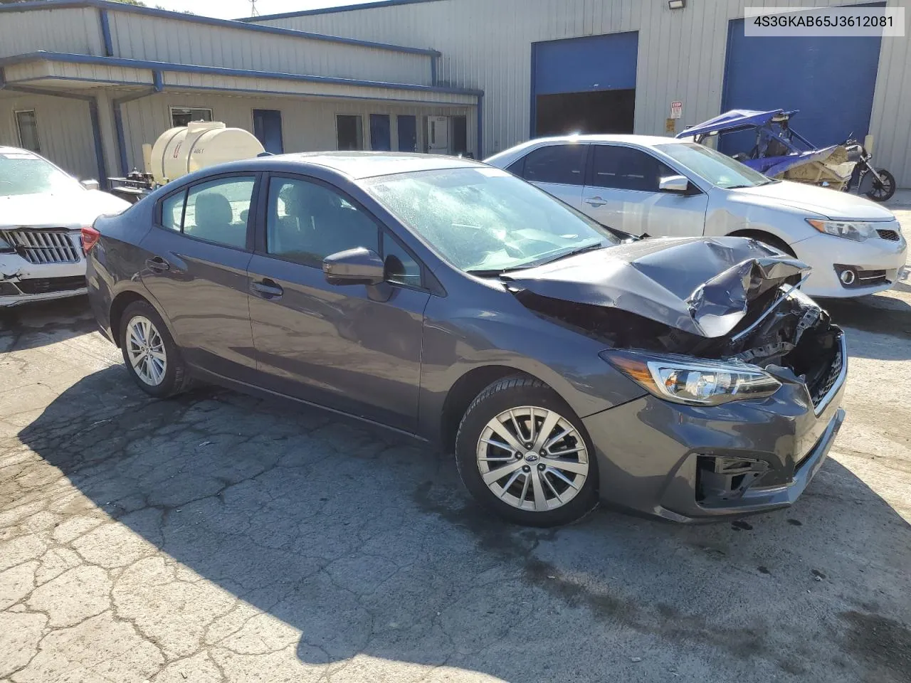 2018 Subaru Impreza Premium VIN: 4S3GKAB65J3612081 Lot: 72041354