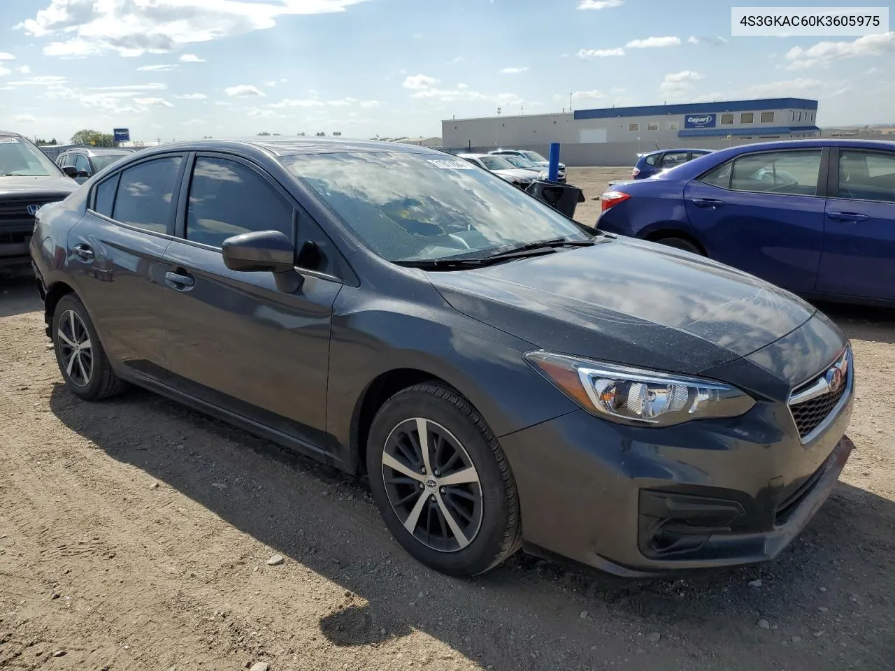 2019 Subaru Impreza Premium VIN: 4S3GKAC60K3605975 Lot: 71917604