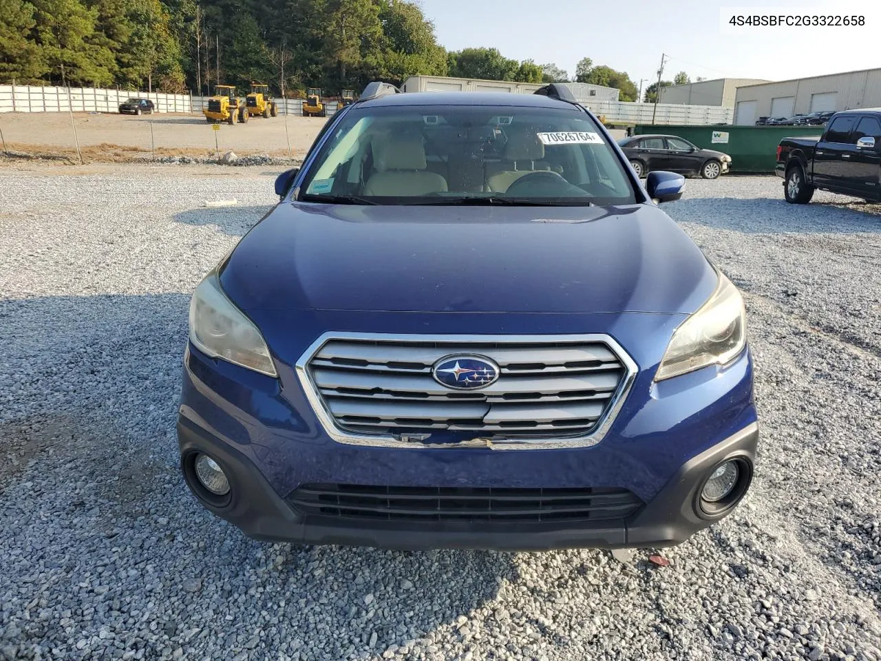 2016 Subaru Outback 2.5I Premium VIN: 4S4BSBFC2G3322658 Lot: 70626764