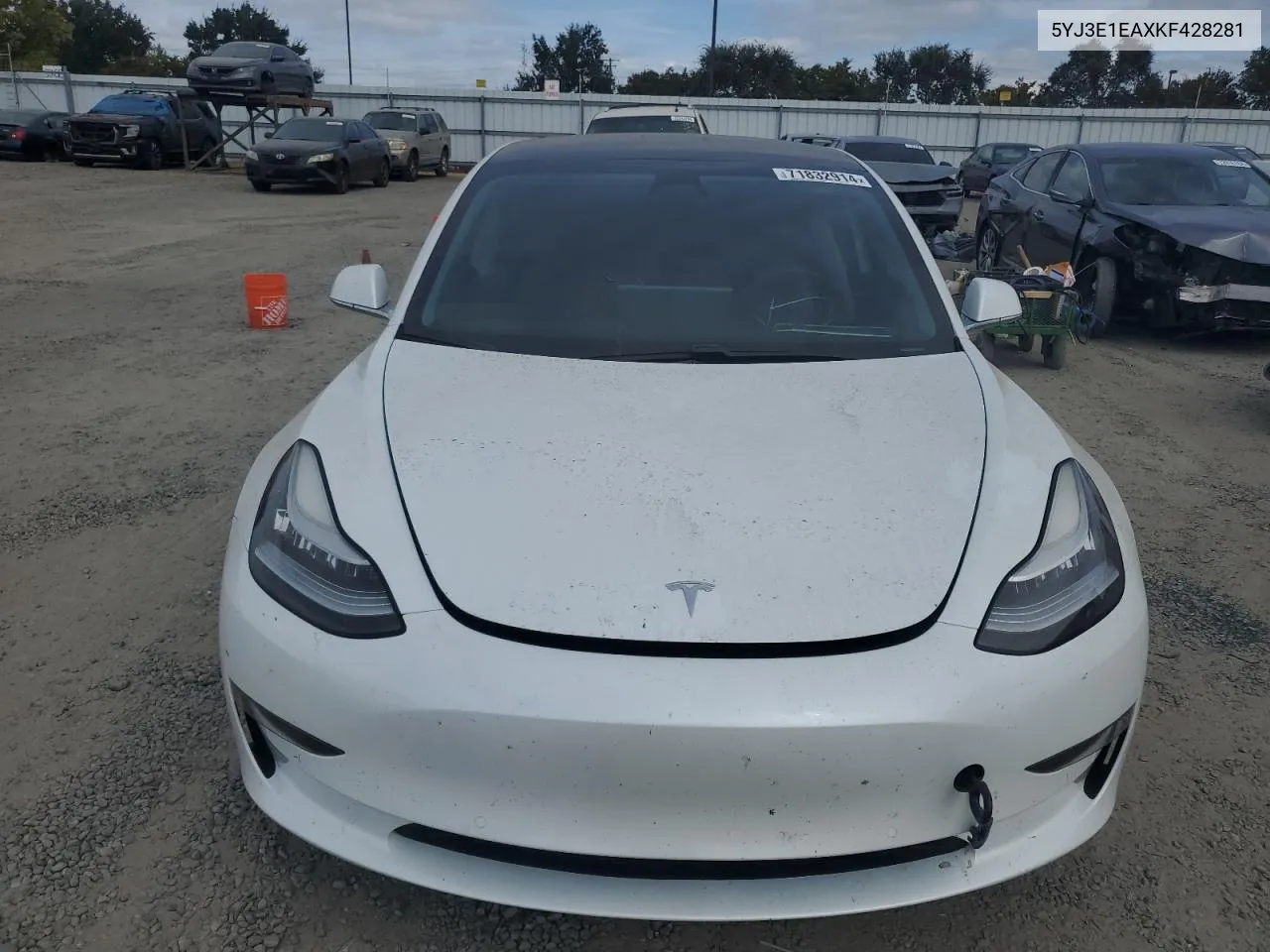 2019 Tesla Model 3 VIN: 5YJ3E1EAXKF428281 Lot: 71832914