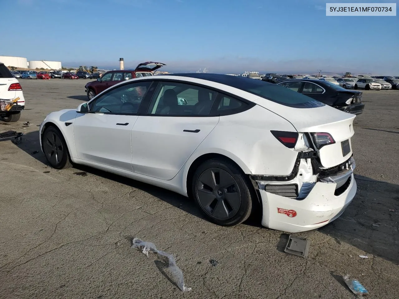 2021 Tesla Model 3 VIN: 5YJ3E1EA1MF070734 Lot: 72175704