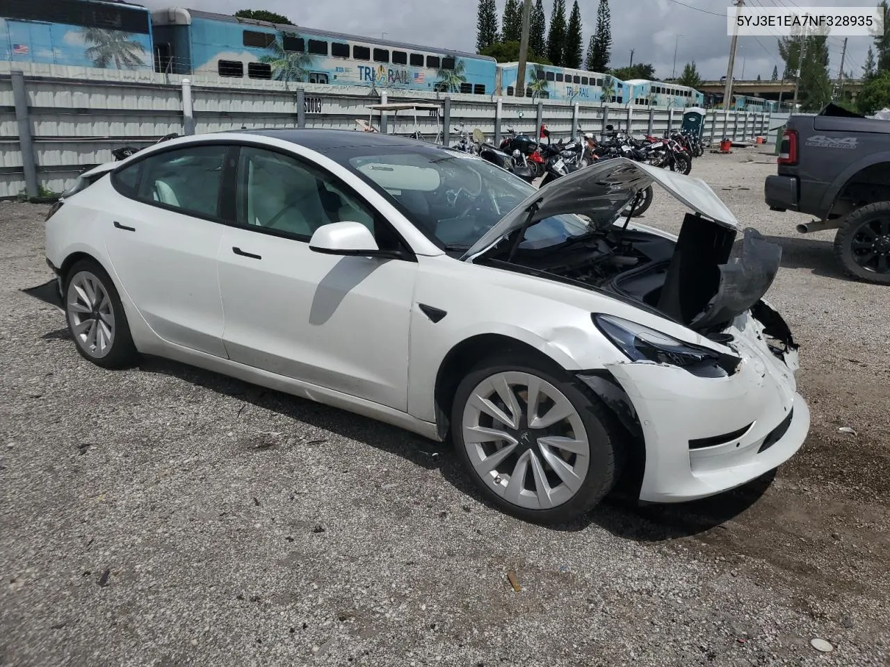 5YJ3E1EA7NF328935 2022 Tesla Model 3