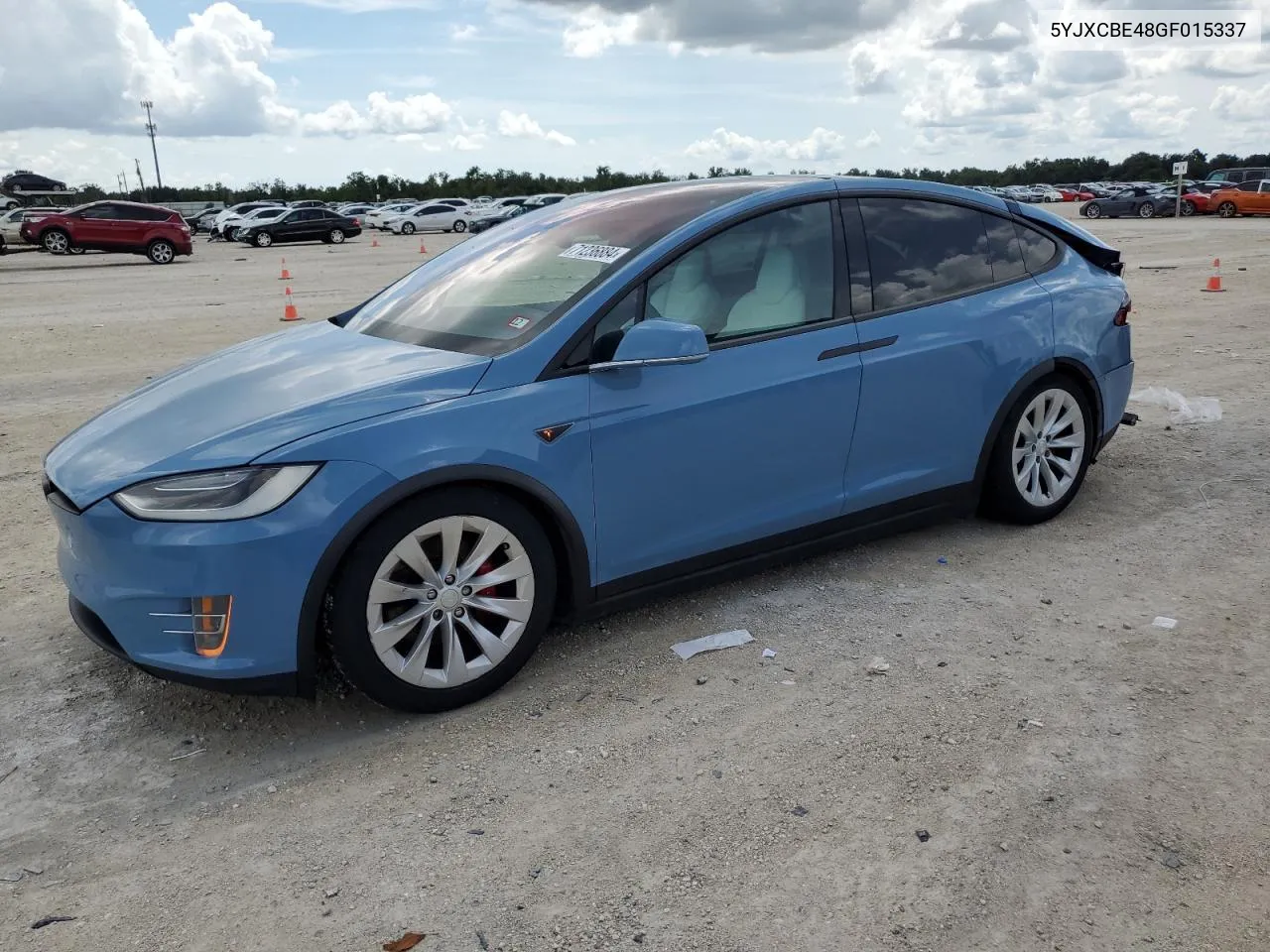 2016 Tesla Model X VIN: 5YJXCBE48GF015337 Lot: 71236884