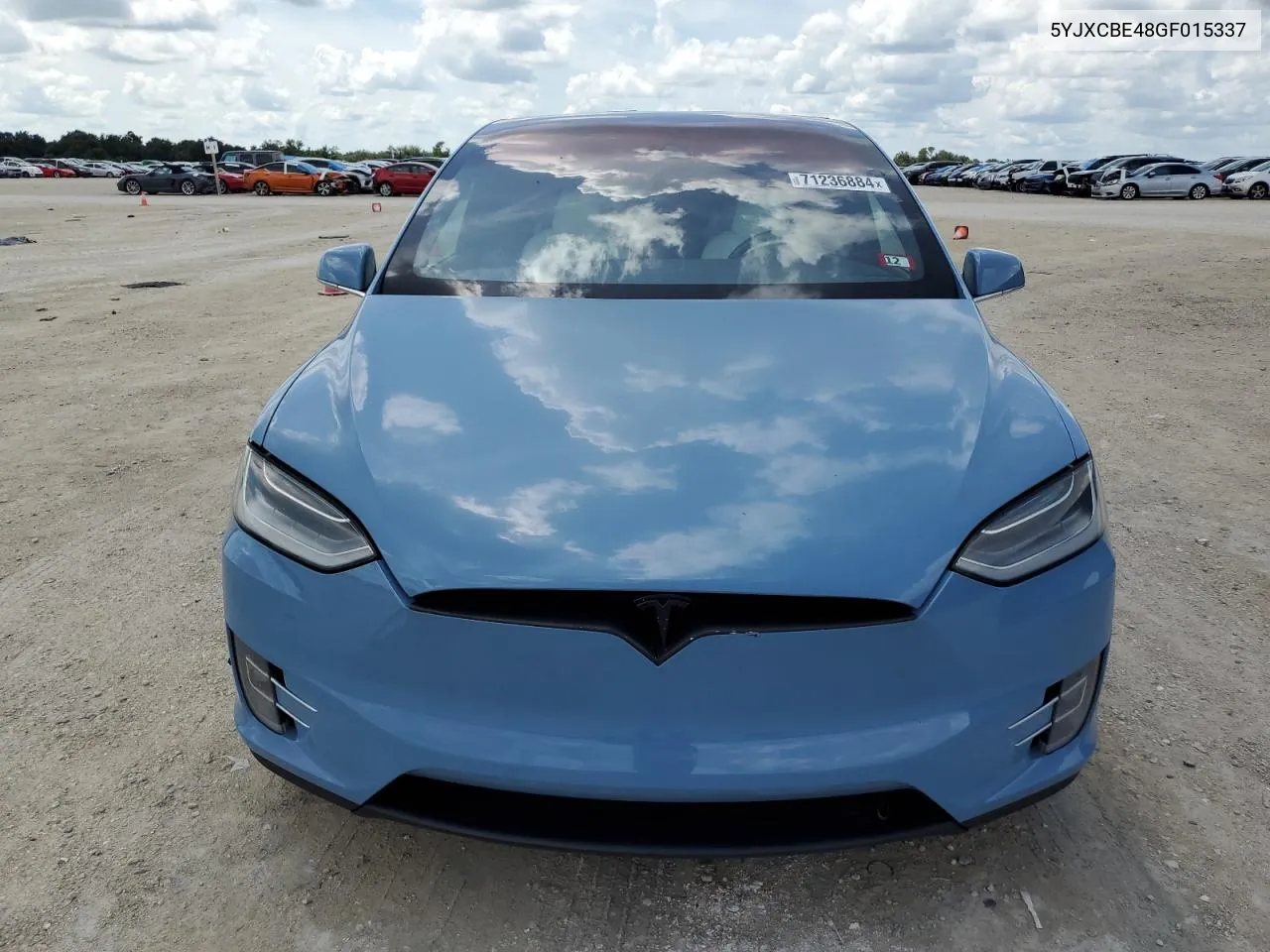 2016 Tesla Model X VIN: 5YJXCBE48GF015337 Lot: 71236884