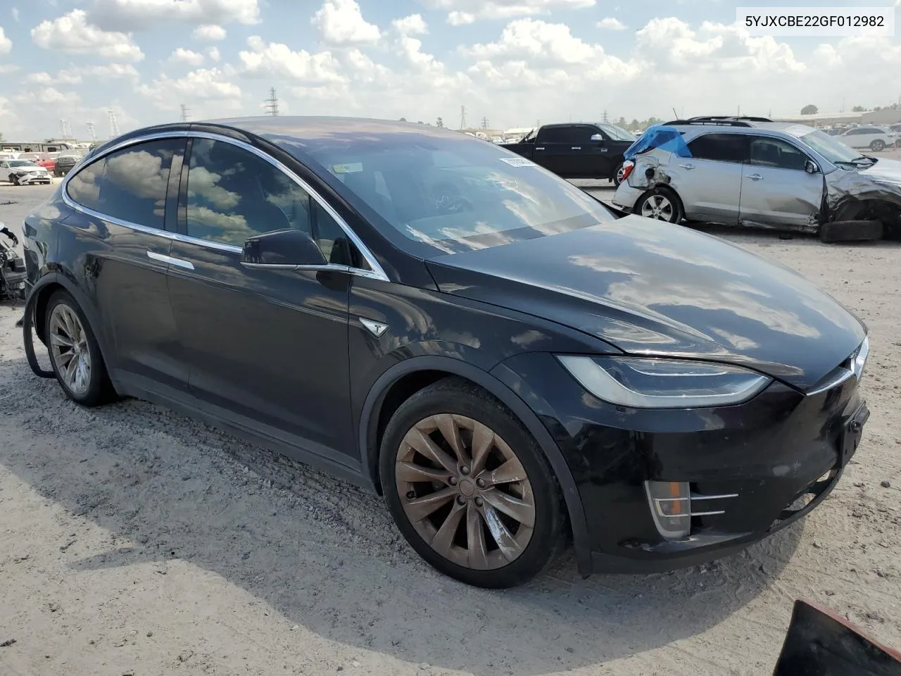 2016 Tesla Model X VIN: 5YJXCBE22GF012982 Lot: 72224314