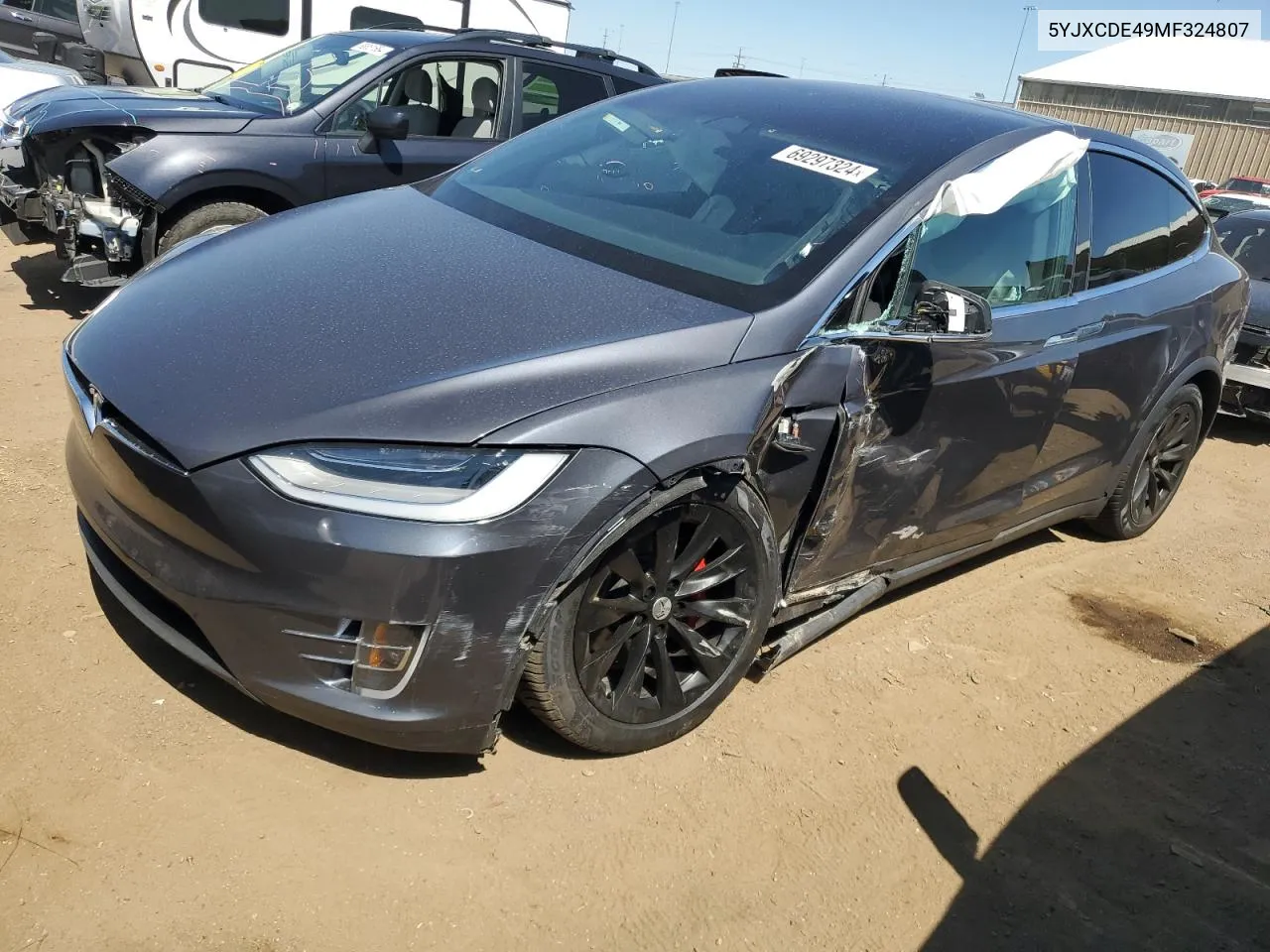 2021 Tesla Model X VIN: 5YJXCDE49MF324807 Lot: 69297324