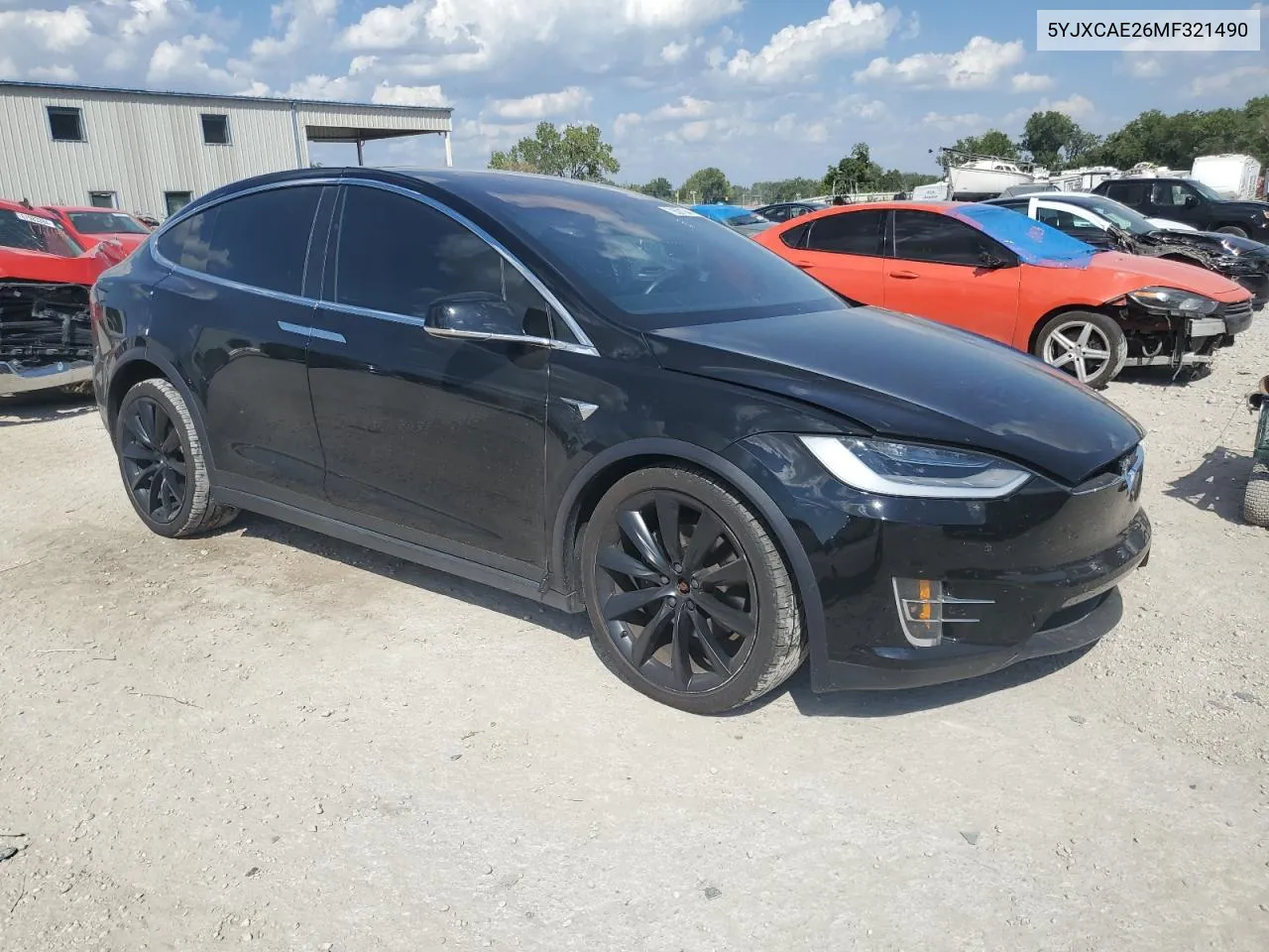 2021 Tesla Model X VIN: 5YJXCAE26MF321490 Lot: 70501044