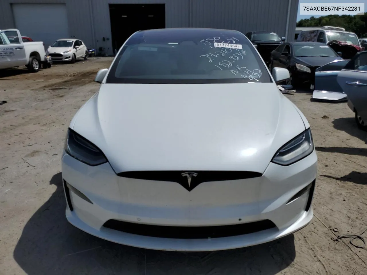 2022 Tesla Model X VIN: 7SAXCBE67NF342281 Lot: 51374454