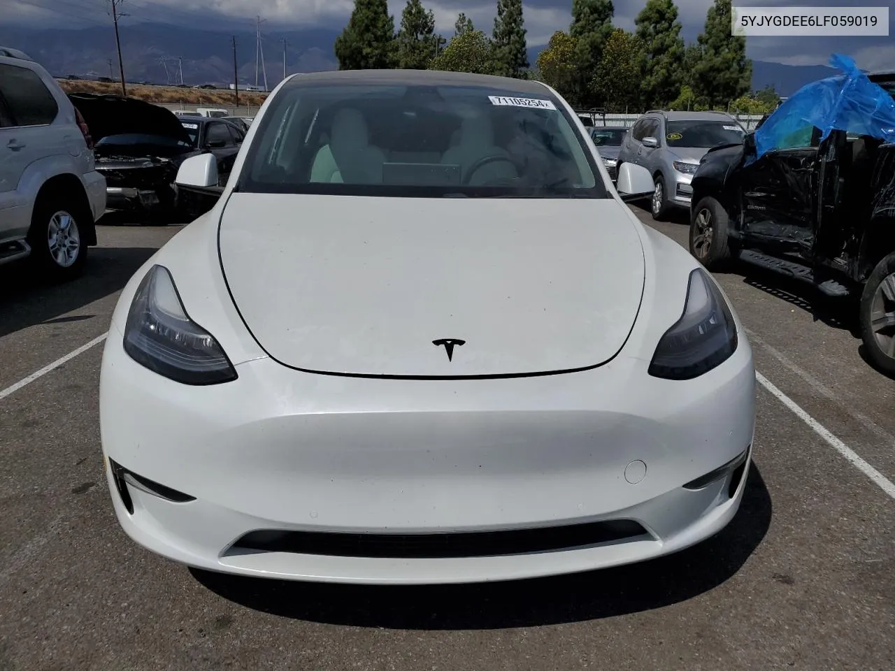 2020 Tesla Model Y VIN: 5YJYGDEE6LF059019 Lot: 71105254