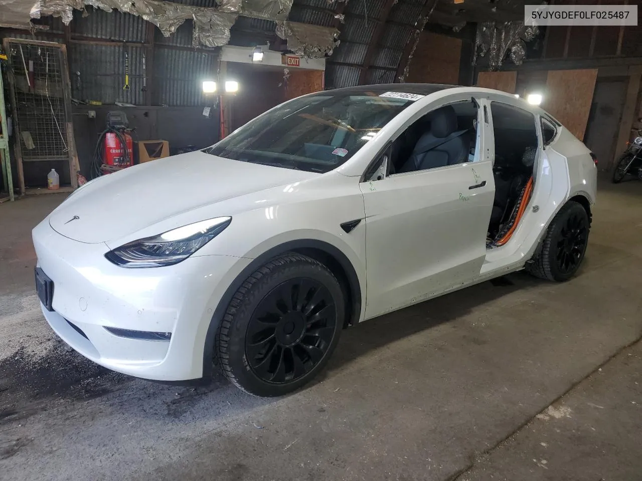 2020 Tesla Model Y VIN: 5YJYGDEF0LF025487 Lot: 72114624