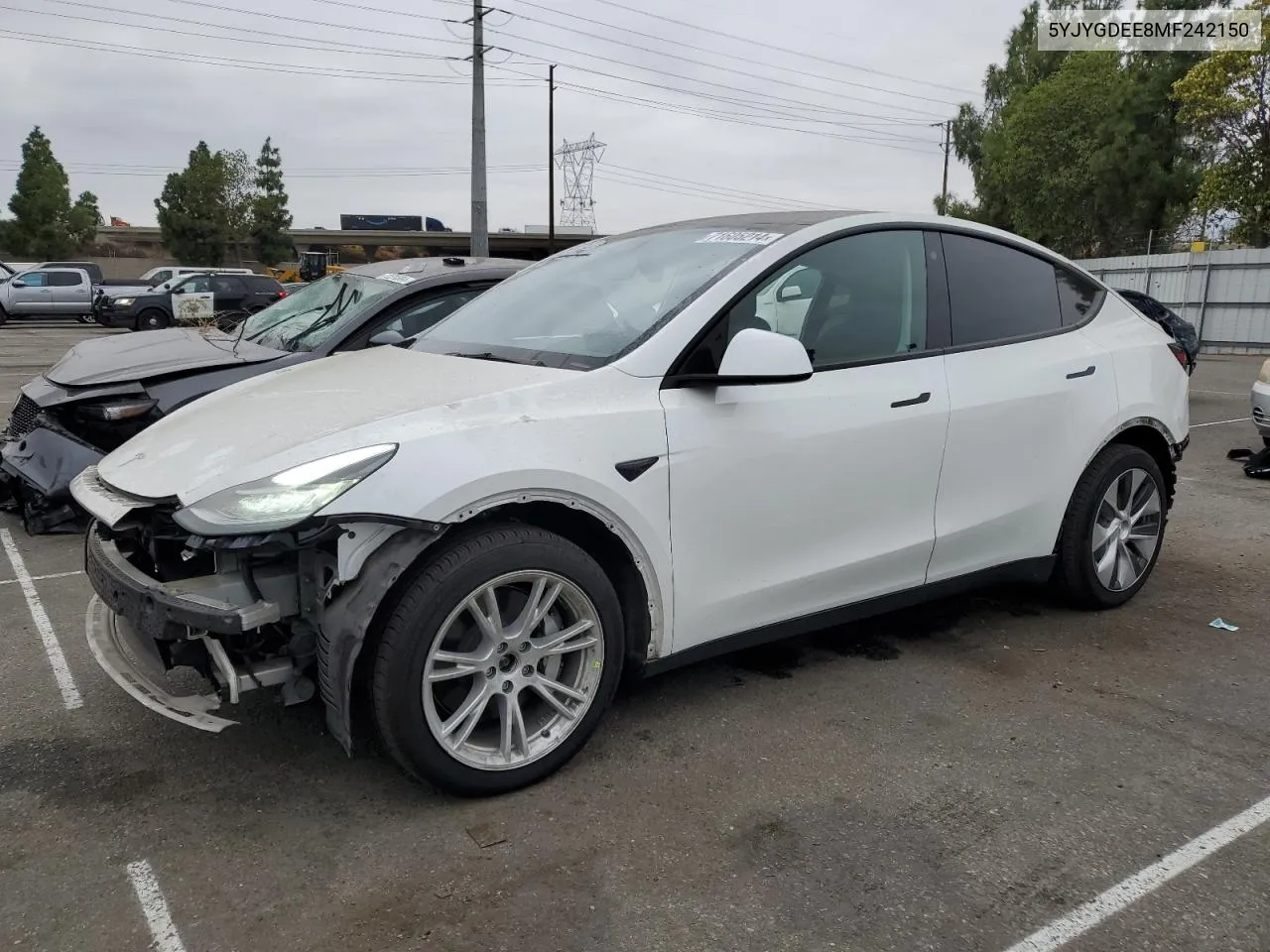 2021 Tesla Model Y VIN: 5YJYGDEE8MF242150 Lot: 71605214