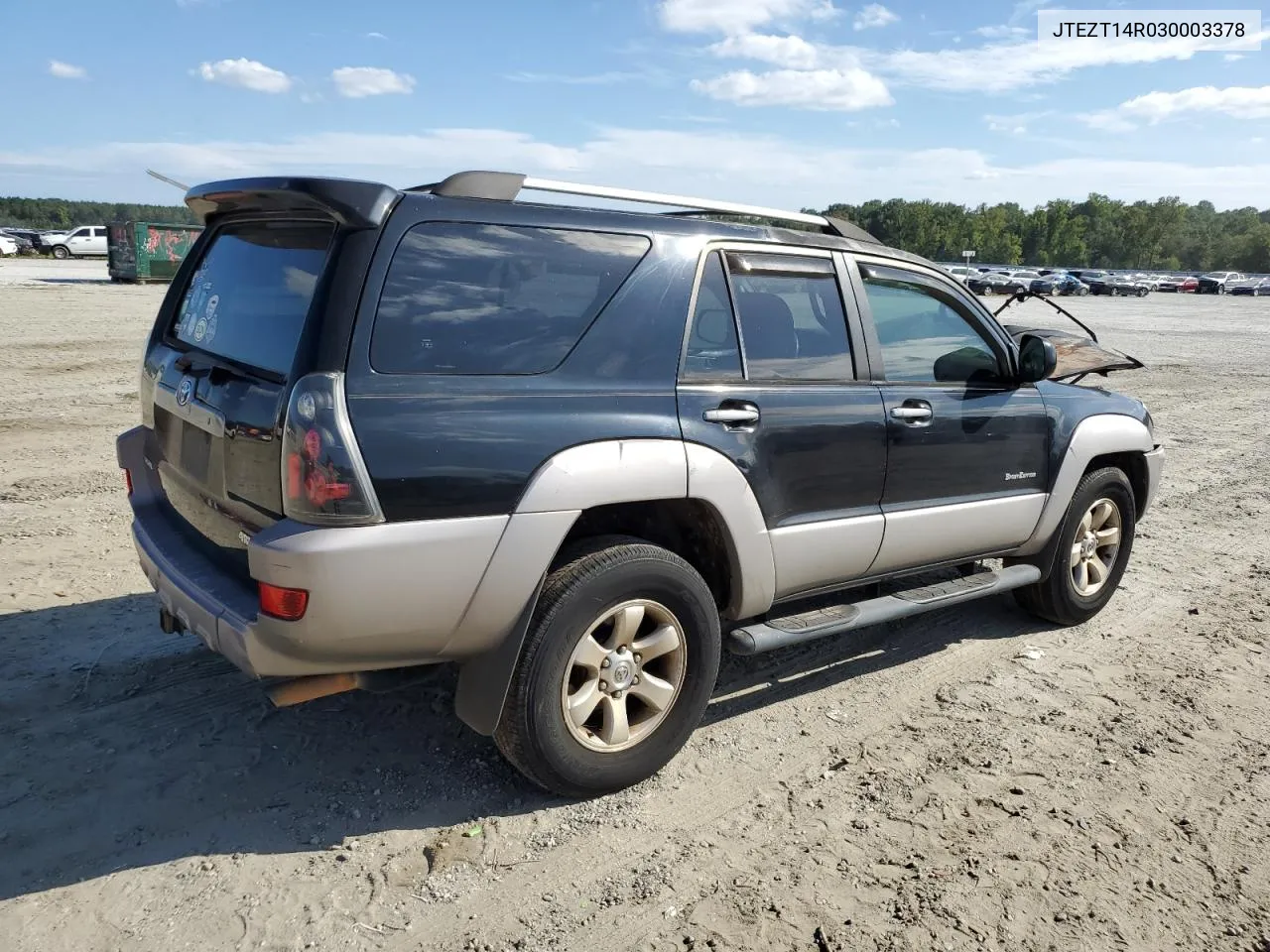 2003 Toyota 4Runner Sr5 VIN: JTEZT14R030003378 Lot: 70436754