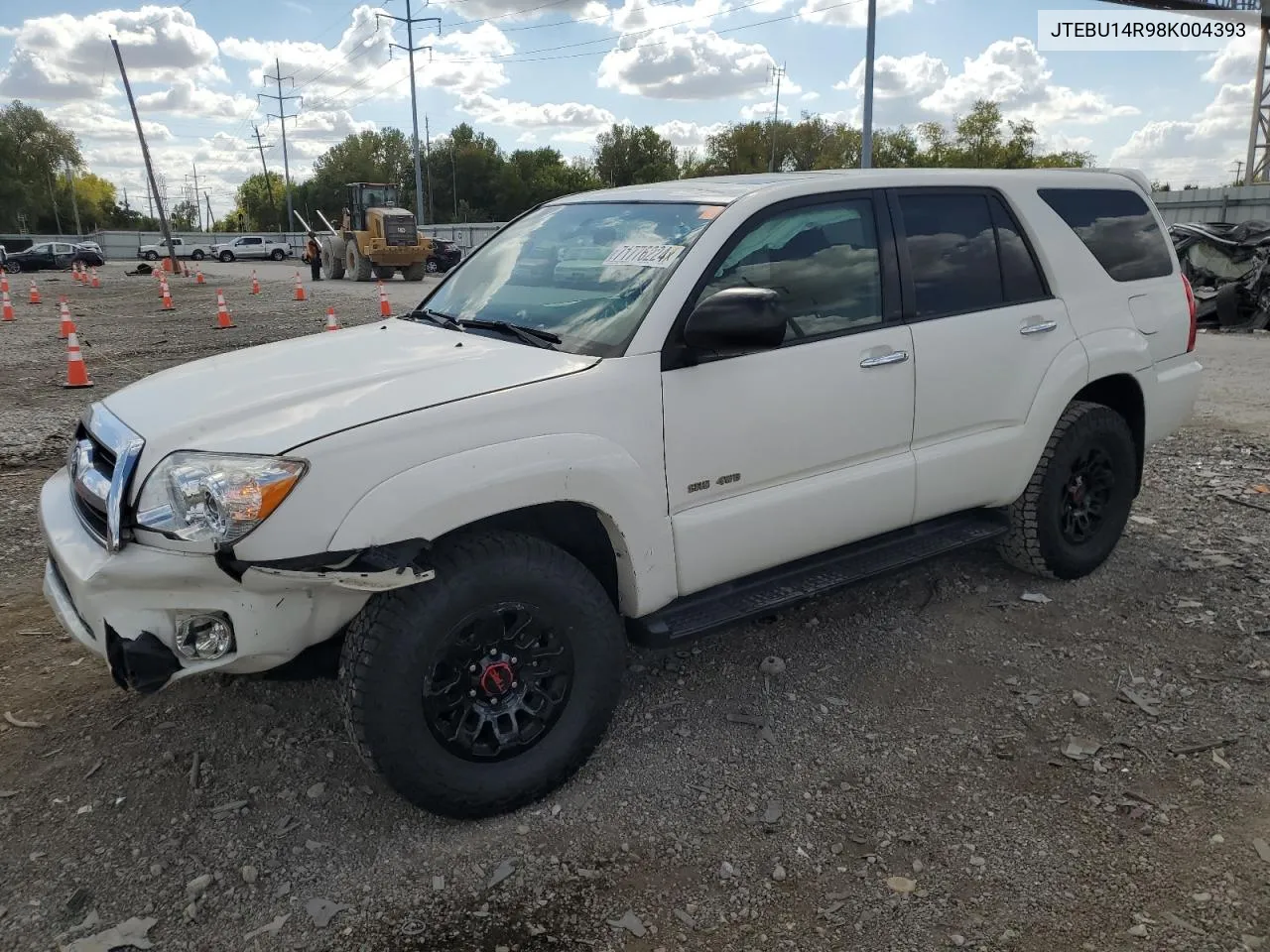 2008 Toyota 4Runner Sr5 VIN: JTEBU14R98K004393 Lot: 71776224