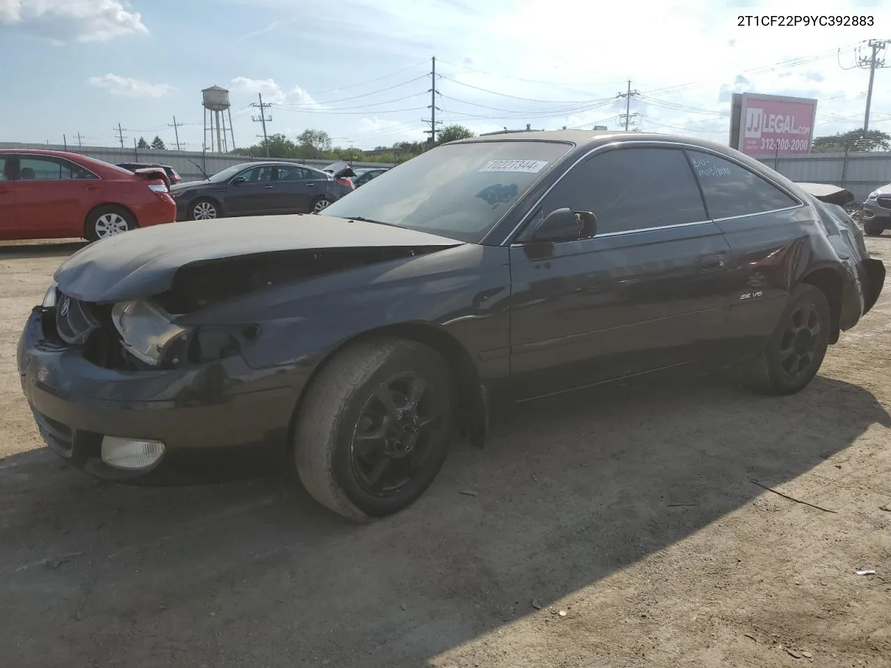 2000 Toyota Camry Solara Se VIN: 2T1CF22P9YC392883 Lot: 70227344