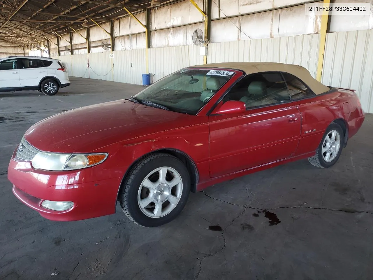 2003 Toyota Camry Solara Se VIN: 2T1FF28P33C604402 Lot: 68954854