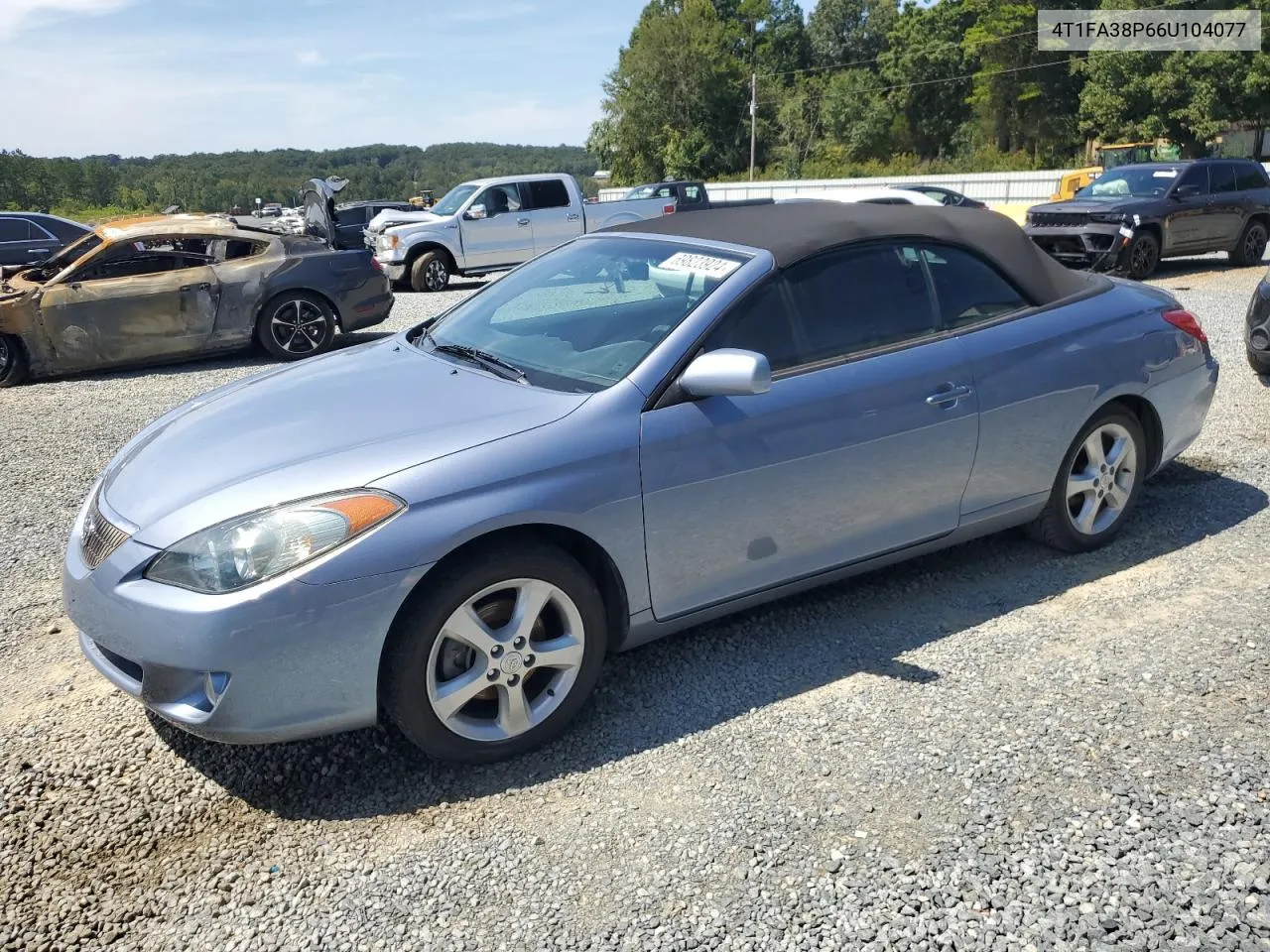 2006 Toyota Camry Solara Se VIN: 4T1FA38P66U104077 Lot: 69823924