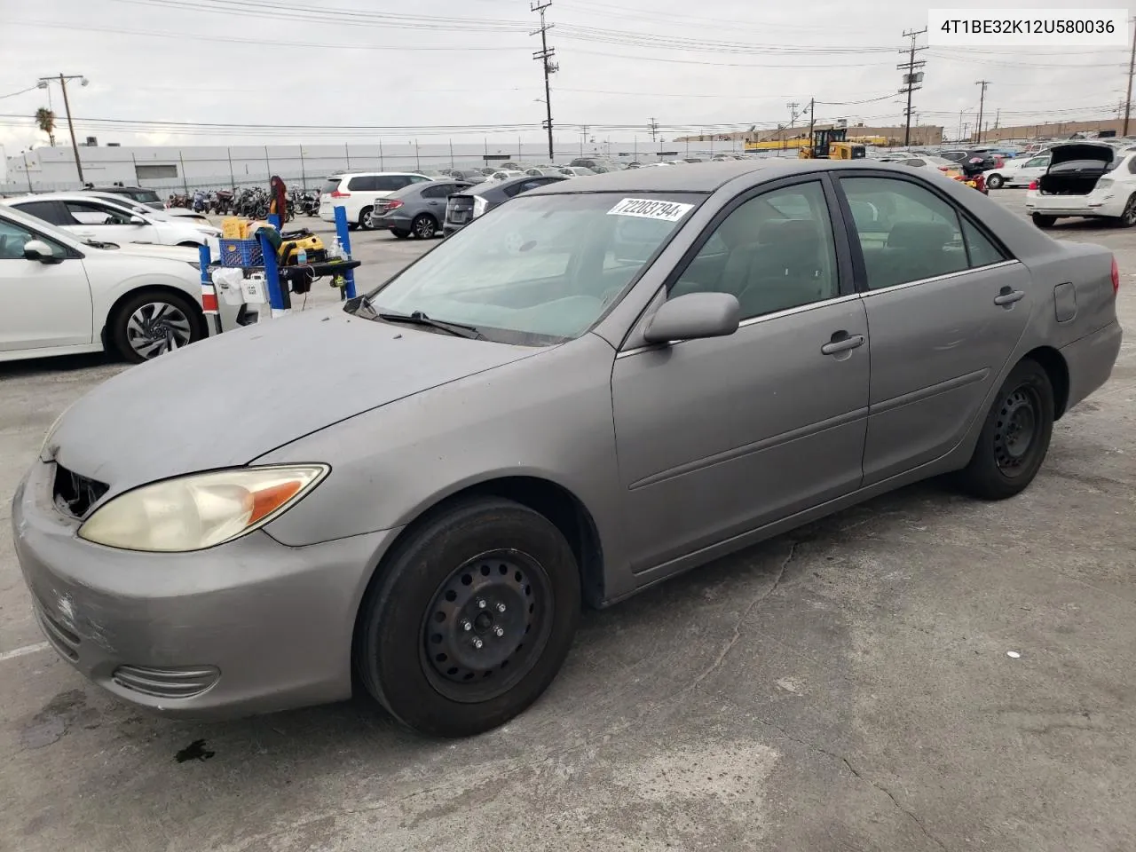 2002 Toyota Camry Le VIN: 4T1BE32K12U580036 Lot: 72203794