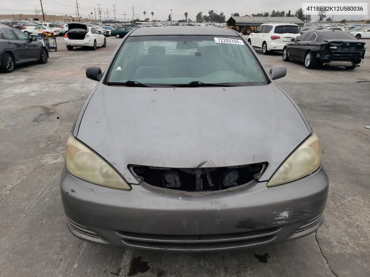 2002 Toyota Camry Le VIN: 4T1BE32K12U580036 Lot: 72203794