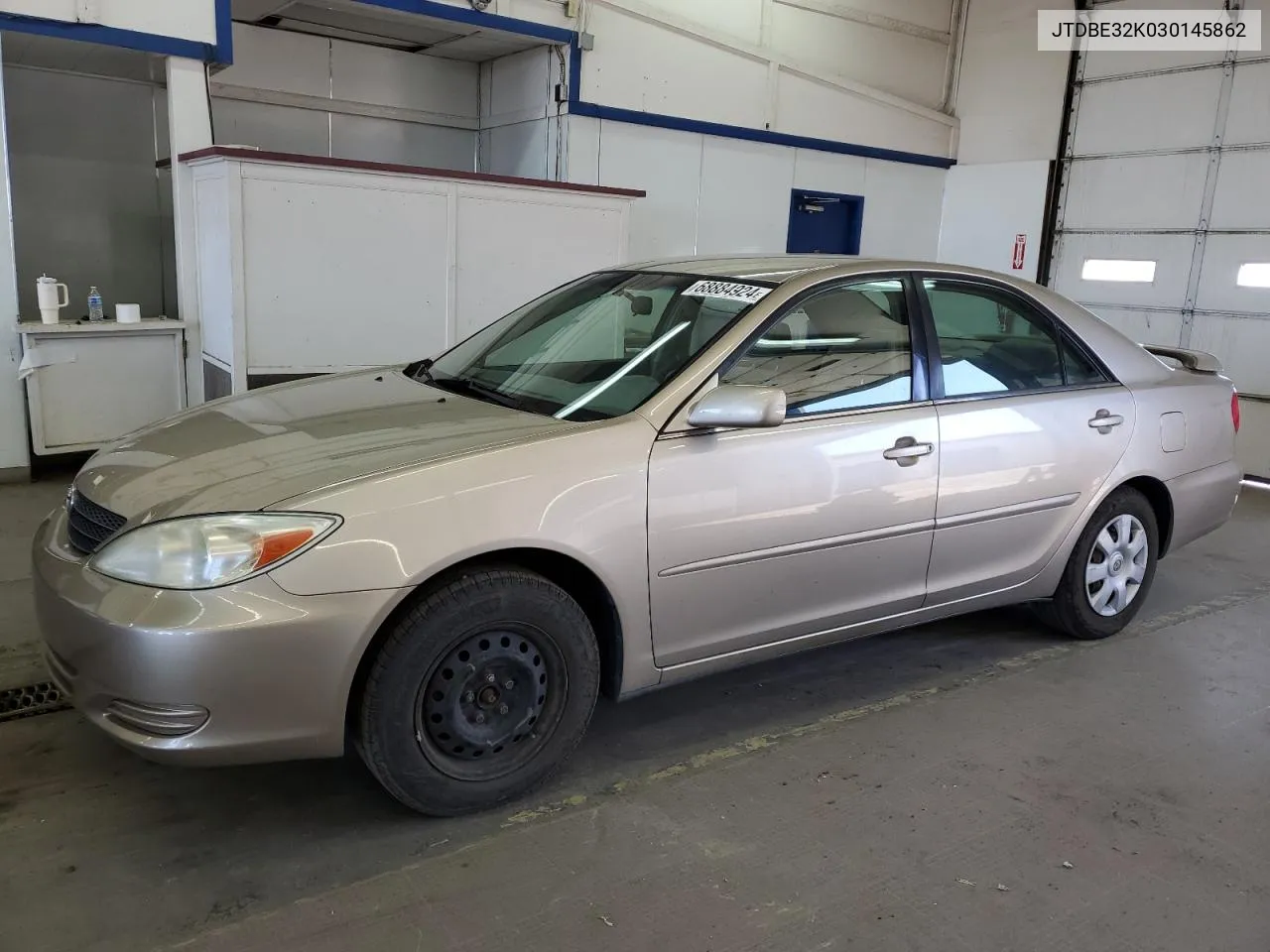 2003 Toyota Camry Le VIN: JTDBE32K030145862 Lot: 68884924