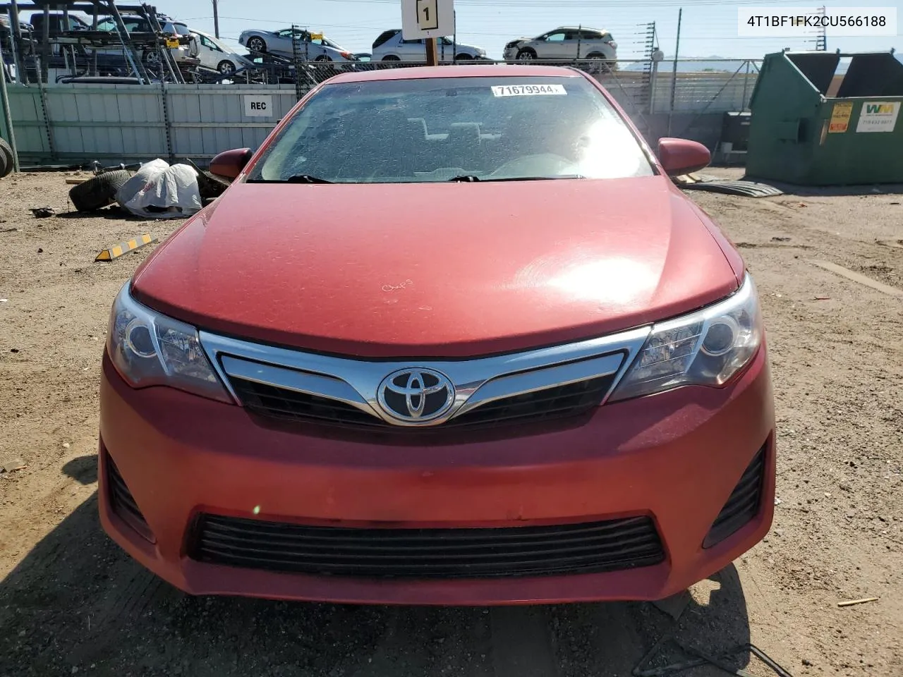 2012 Toyota Camry Base VIN: 4T1BF1FK2CU566188 Lot: 71679944