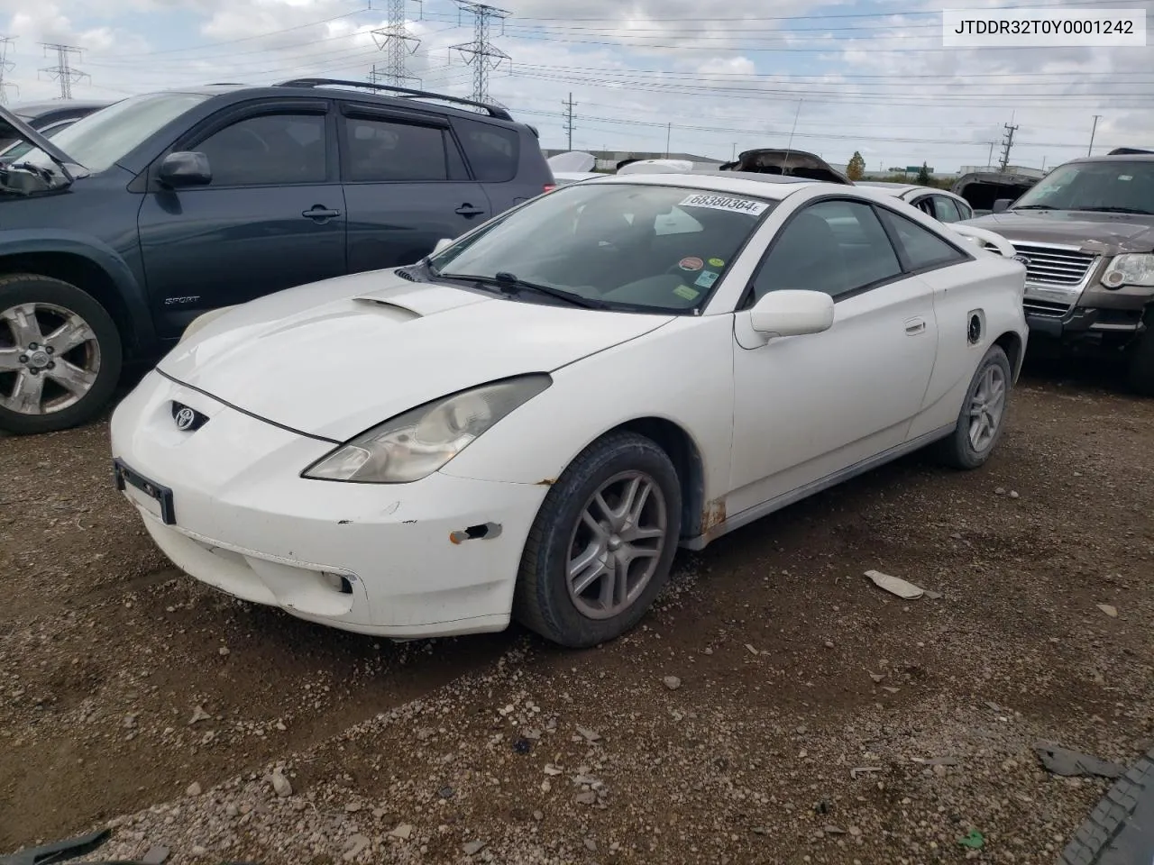 2000 Toyota Celica Gt VIN: JTDDR32T0Y0001242 Lot: 68380364