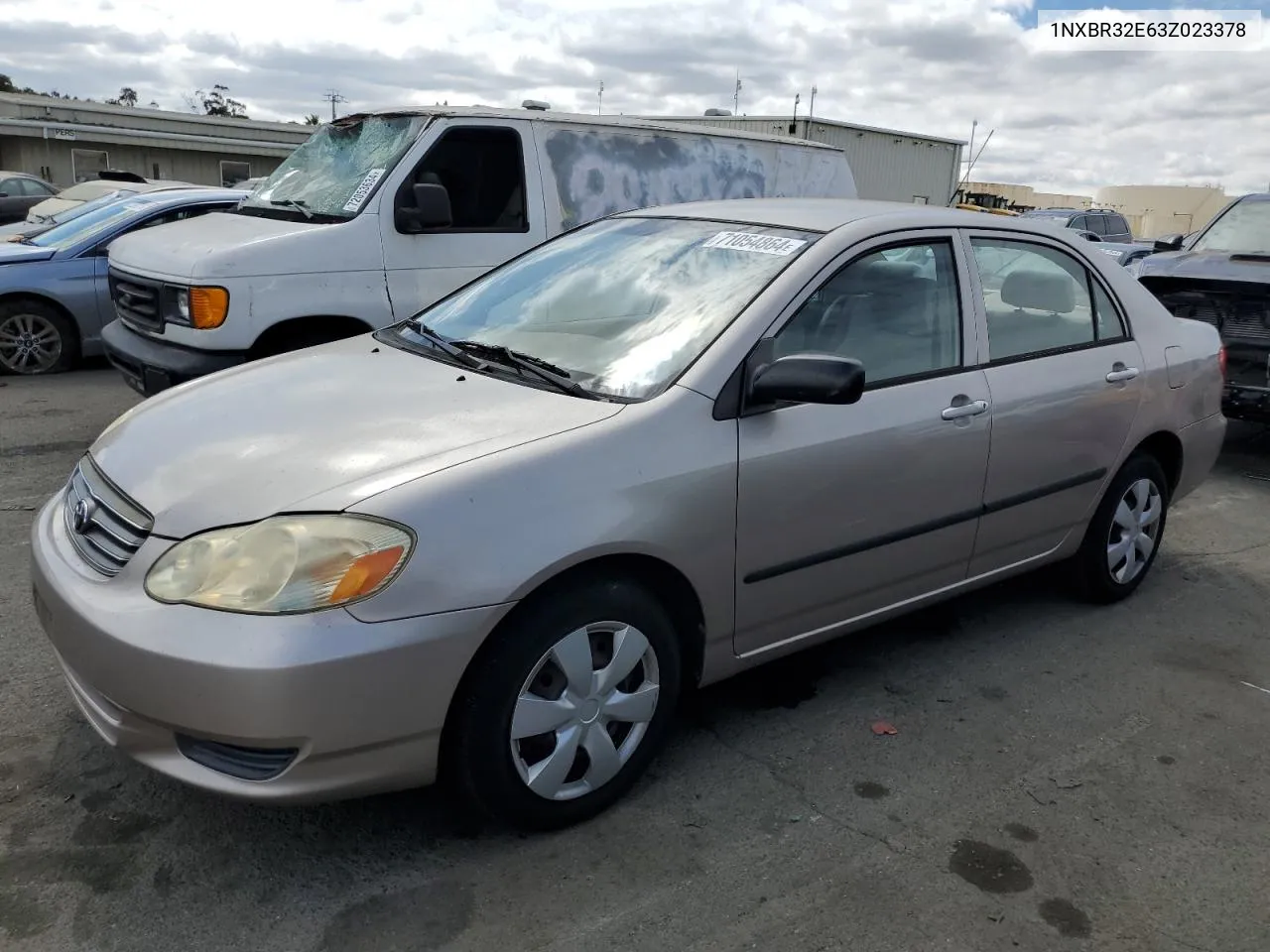 2003 Toyota Corolla Ce VIN: 1NXBR32E63Z023378 Lot: 71054864