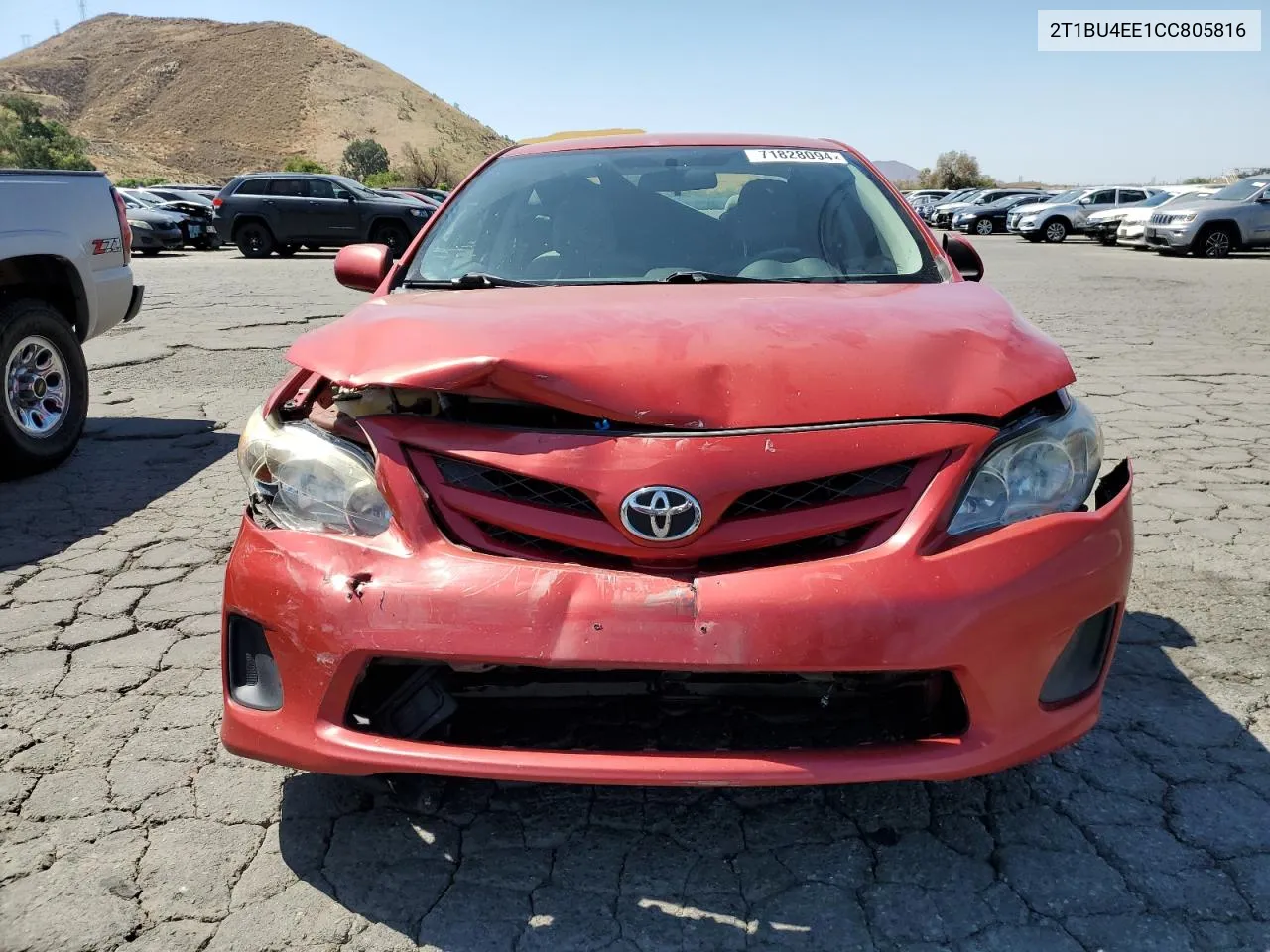 2012 Toyota Corolla Base VIN: 2T1BU4EE1CC805816 Lot: 71828094