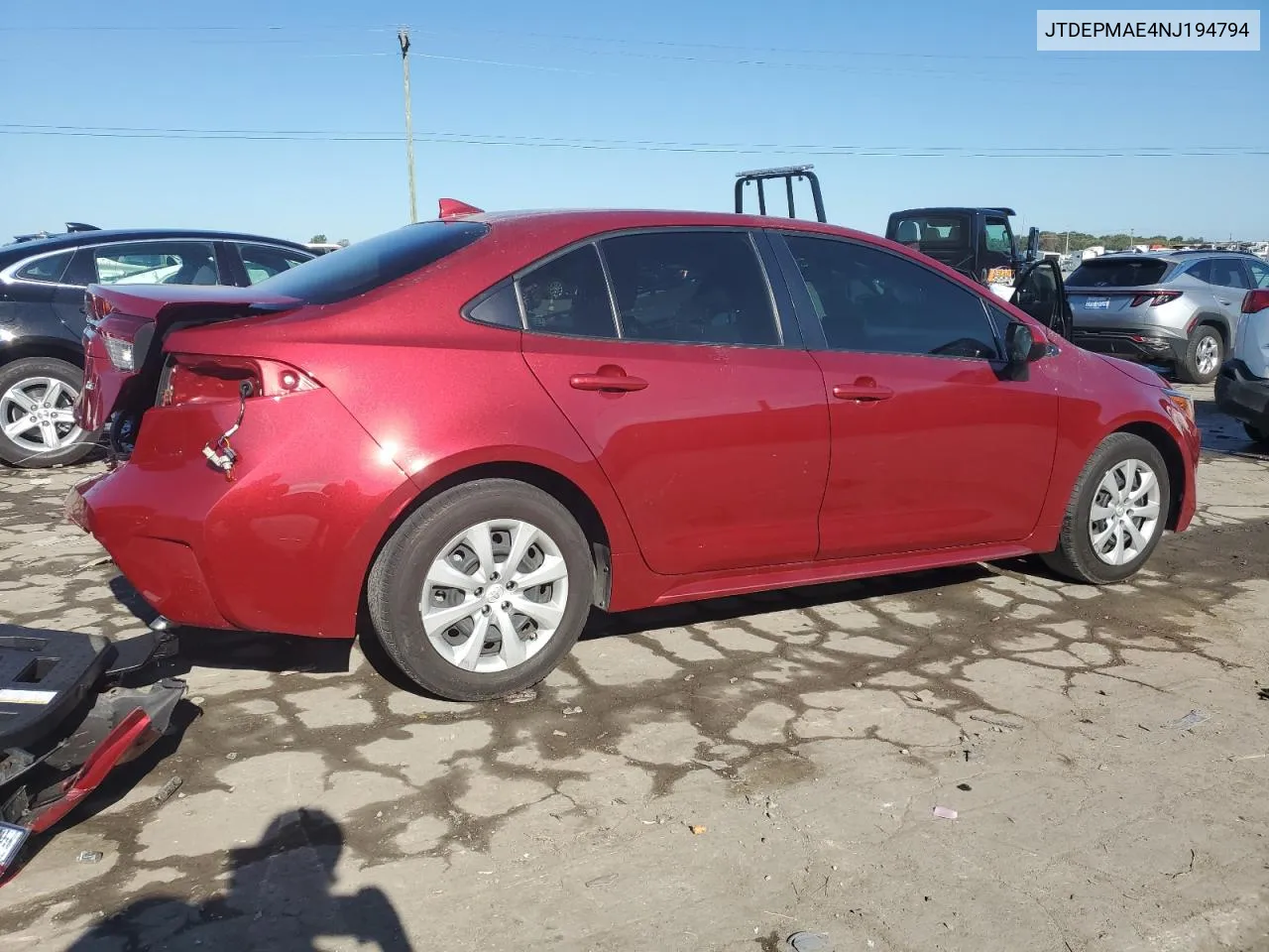 2022 Toyota Corolla Le VIN: JTDEPMAE4NJ194794 Lot: 72396814