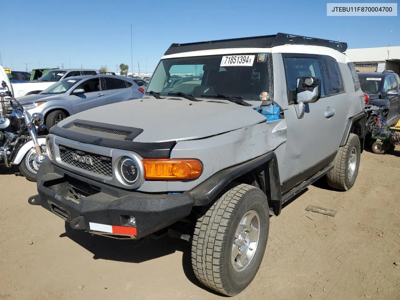 2007 Toyota Fj Cruiser VIN: JTEBU11F870004700 Lot: 71851394