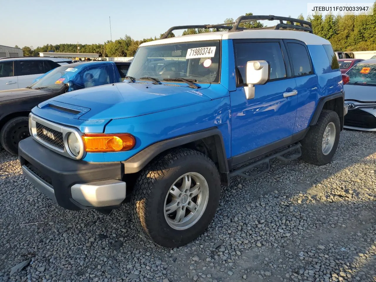 2007 Toyota Fj Cruiser VIN: JTEBU11F070033947 Lot: 71980374