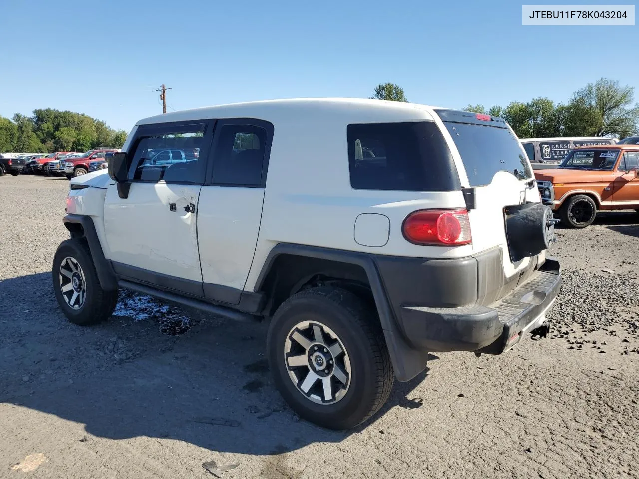 2008 Toyota Fj Cruiser VIN: JTEBU11F78K043204 Lot: 67789124