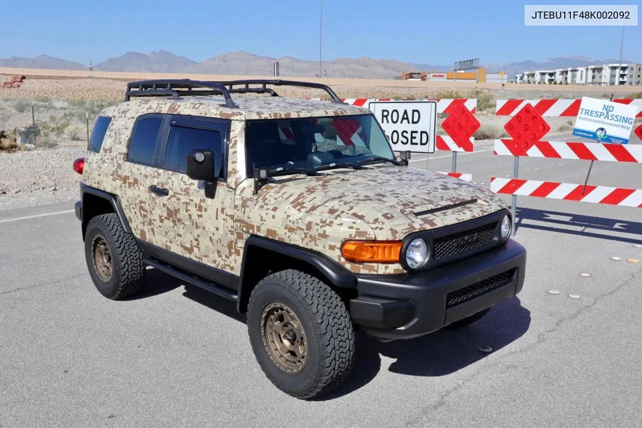 2008 Toyota Fj Cruiser VIN: JTEBU11F48K002092 Lot: 70821224