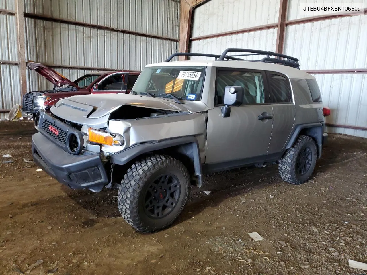 2011 Toyota Fj Cruiser VIN: JTEBU4BFXBK106609 Lot: 70715854